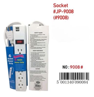 TOPSTAR JP-9008 6 OUTLET POWER STRIP WITH USB