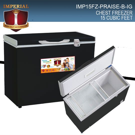 IMP15FZ-PRAISE-B-IG IMPERIAL FREEZER-- INSIDE GLASS --LED--SIL- DUAL COOL