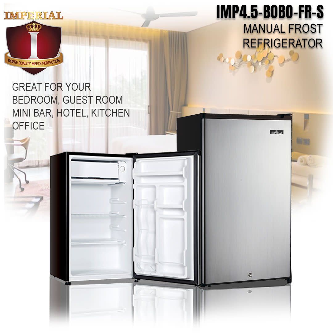 IMP4.5-BOBO-FR-S HOTEL IMPERIAL HOTEL FRIDGE -- BOBO -- LOCK &amp; KEY -- FROST -- SILVER