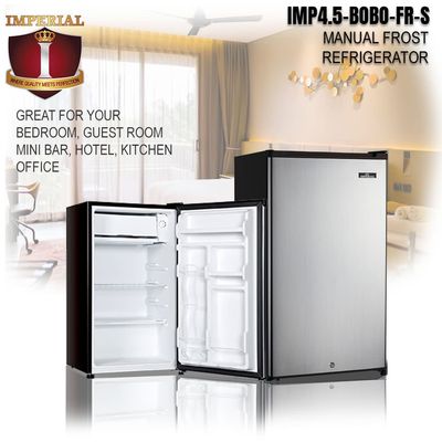 IMP4.5-BOBO-FR-S HOTEL IMPERIAL HOTEL FRIDGE -- BOBO -- LOCK &amp; KEY -- FROST -- SILVER