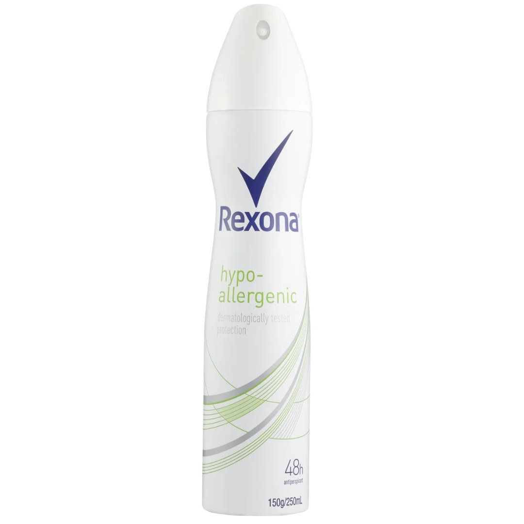 REXONA WOMEN HYPO-ALLERGENIC ANTIPERSPIRANT DEODORANT AEROSOL 250ML