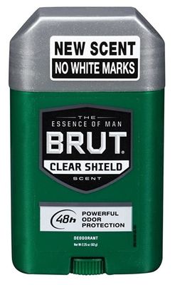 BRUT CLEAR SHIELD DEODORANT 48HR POWERFUL ODOR PROTECTION 2.25 OZ