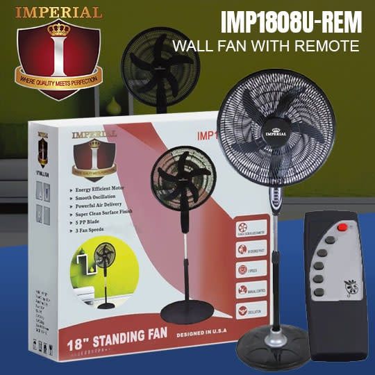 IMP1808U-REM-FAT ONE STANDING IMPERIAL 18&quot; FAN -- REMOTE --50 HZ ULTRA QUIET COPPER MOTOR