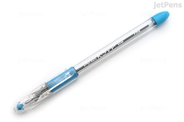 PENTEL RSVP LIGHT BLUE FINE PEN