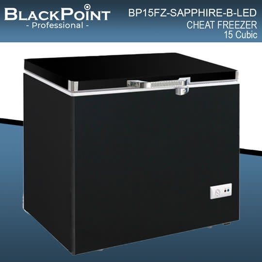 BP15FZ-SAPPHIRE BLACKPOINT FREEZER -- LED LIGHTS -- CRYSTAL CUT -- BLACK