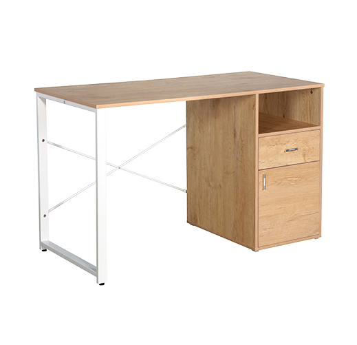 Xtech - Desk - rectangular - wood, steel, polyvinyl chloride (PVC) - beige wood - white base AM100XTK20 XTF-CD631