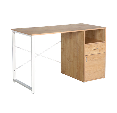 Xtech - Desk - rectangular - wood, steel, polyvinyl chloride (PVC) - beige wood - white base AM100XTK20 XTF-CD631