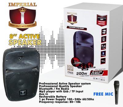 IMP-POCKET ROCKET -SPK IMPERIAL 8" 250WTS 6 HOUR BATTERY LIFE