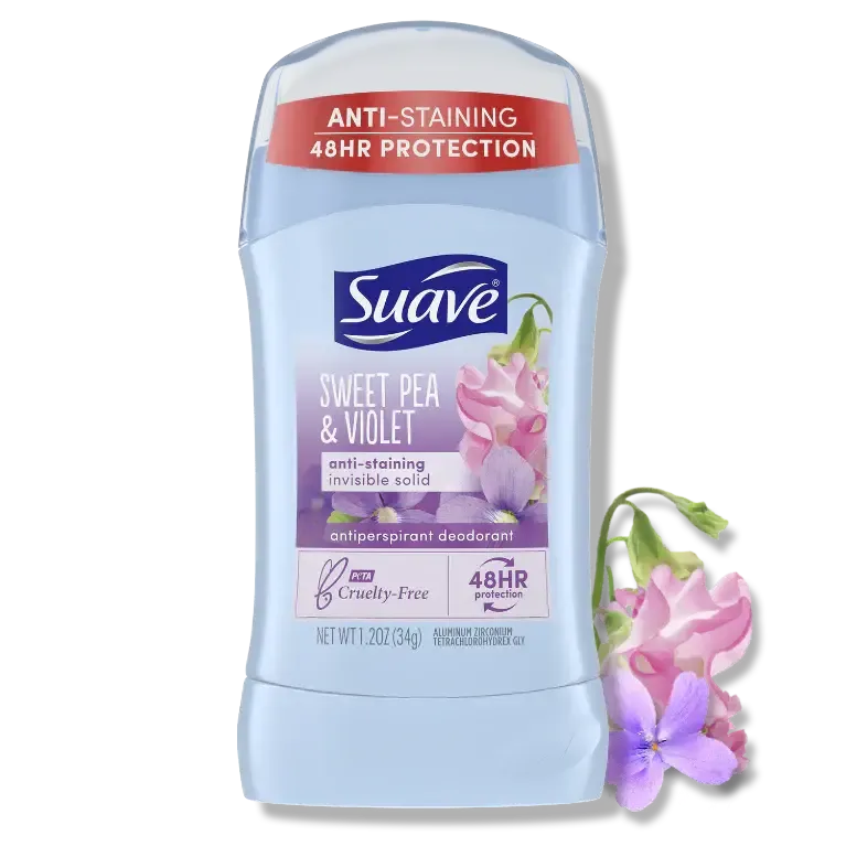 SUAVE SWEET PAE &amp; VOILET ATIPERSPIRANT DEODORANT 1.2 OZ/34G