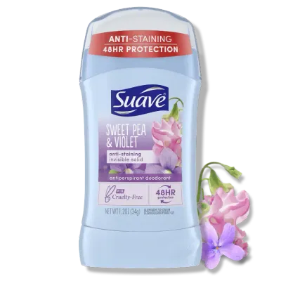 SUAVE SWEET PAE &amp; VOILET ATIPERSPIRANT DEODORANT 1.2 OZ/34G