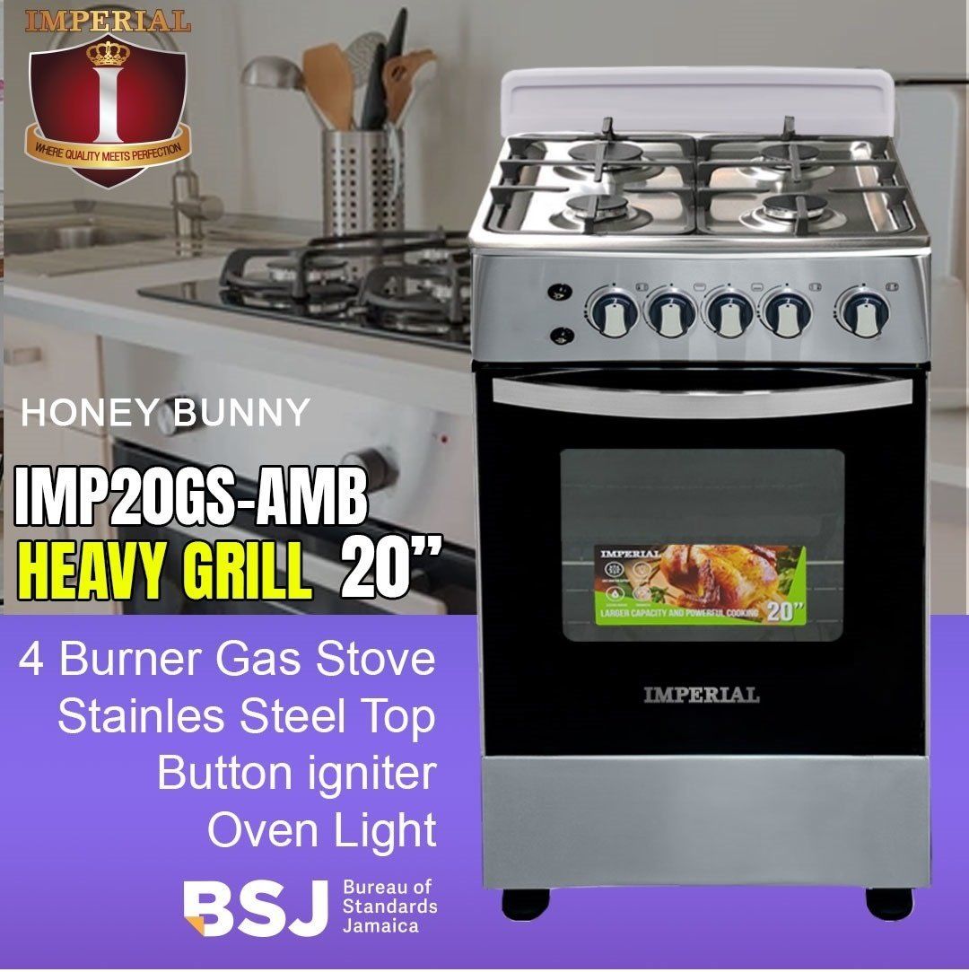 IMP20GS-AMB-HONEY BUNNY  IMPERIAL HONEY BUNNY STOVE -- HEAVY DUTY 4 BUR 20&quot;&quot;