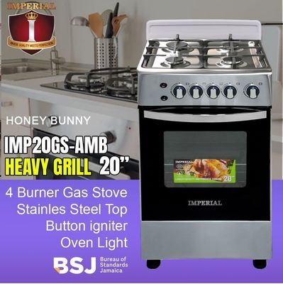 IMP20GS-AMB-HONEY BUNNY  IMPERIAL HONEY BUNNY STOVE -- HEAVY DUTY 4 BUR 20&quot;&quot;