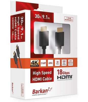 HD91E1 BARKAN HIGH DEFINITION 30 FEET HDMI CABLE -- 30 FEET