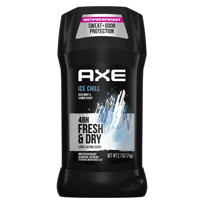 AXE ICE CHILL 48H FRESH &amp; DRY LANG LASTING SCENT NET WT 2.7 OZ (76G)