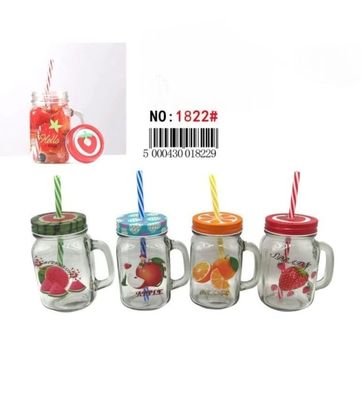 1822-2 GLASS BOTTLE WITH STRAW