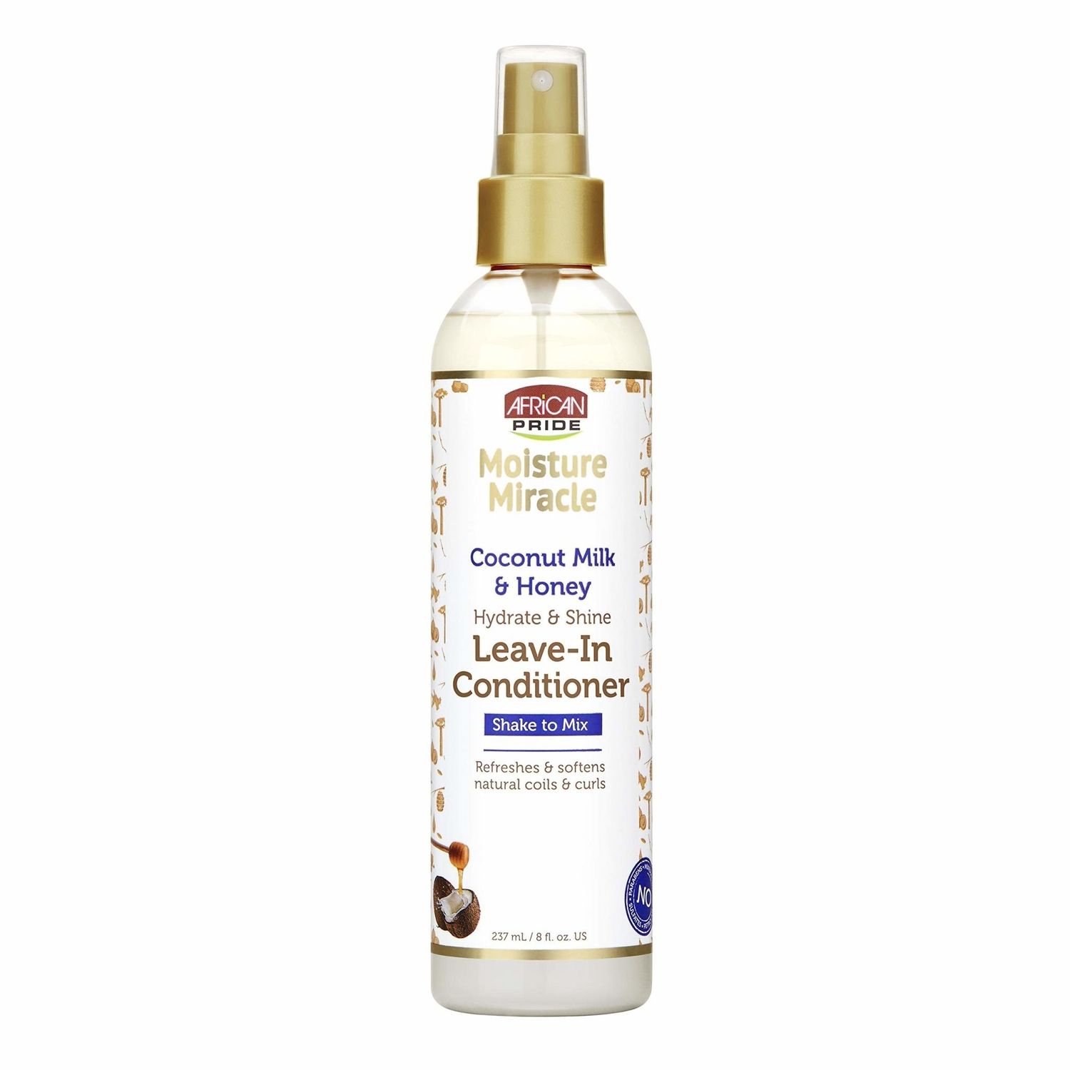 AFRICAN PRIDE MIOSTURE MIRACLE COCONUT  MILK &amp; HONEY LEAVE-IN CONDITIONER 237ML