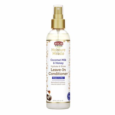 AFRICAN PRIDE MIOSTURE MIRACLE COCONUT  MILK &amp; HONEY LEAVE-IN CONDITIONER 237ML