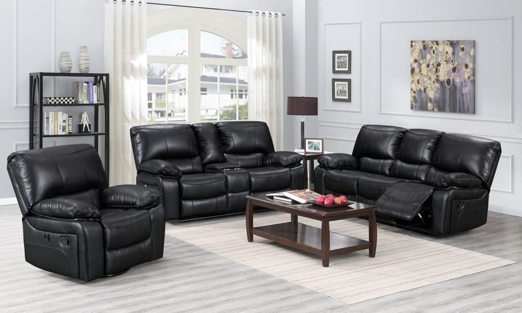 FIVESTAR LUXURY RECLINER SOFA SET (BLACK)