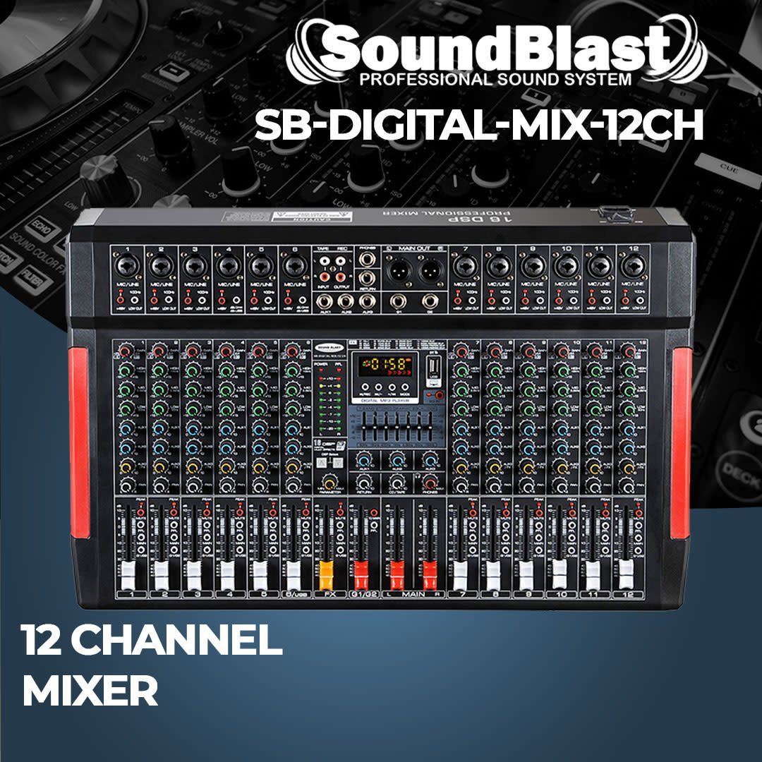 SB-DIGITAL MIX-12CH SOUND BLAST DIGITAL PROFESSIONAL MIXER -- DJ PARTY KI