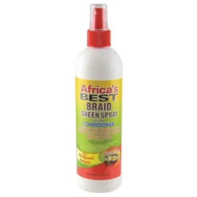 Africa&#39;s Best Braid Sheen Spray With Conditioner, 12 Ounce, Green