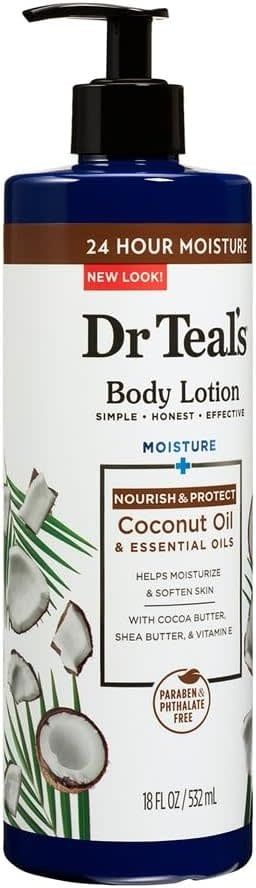DR. TEAL&#39;S BODY LOTION COCONUT OIL &amp; ESSENTIAL OIL 18 OZ