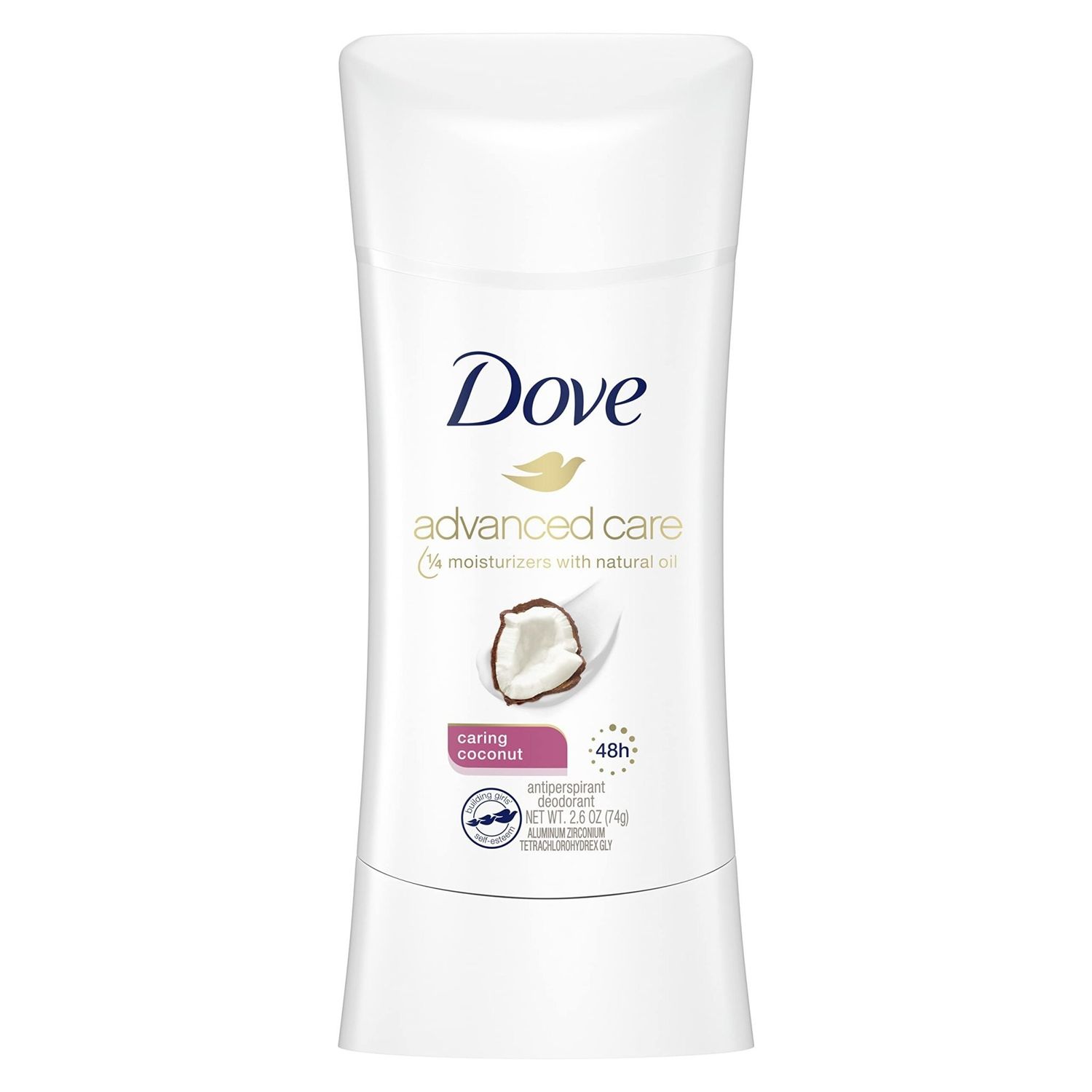 DOVE ADVANCE CARE  CARING COCONUT  48H NET WT 1.6 (45G)