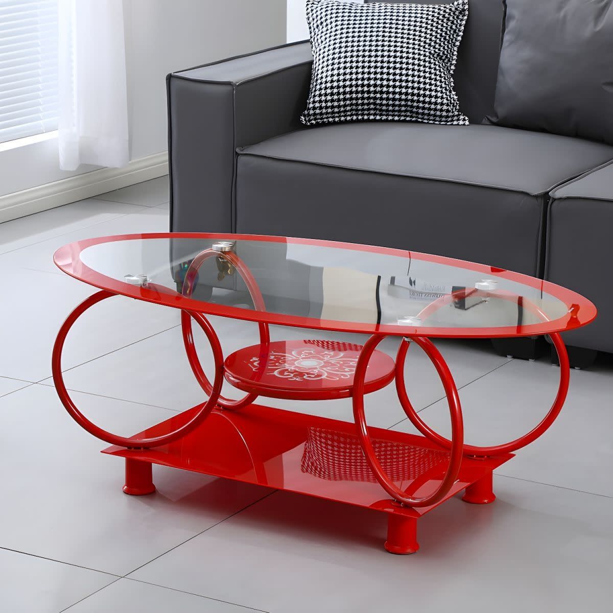 K2 1 PIECE CENTER COFFEE TABLE RED 110*60CM