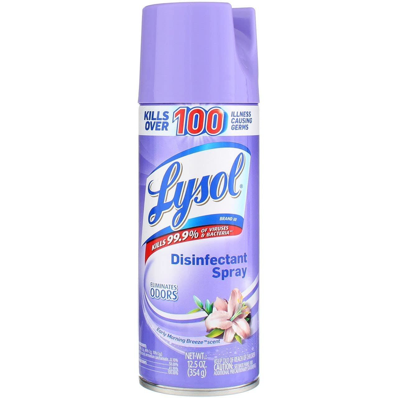 LYSOL DISINFECTANT SPRAY CRISP EARLY MORNING BREEZE SCENT  12.5 OZ (354G)
