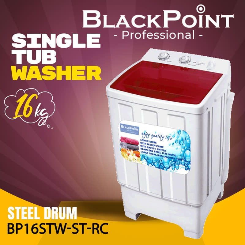 BP16STW-ST-RC BLACKPOINT 16 KG -- SINGLE TUB -- RED CRYSTAL