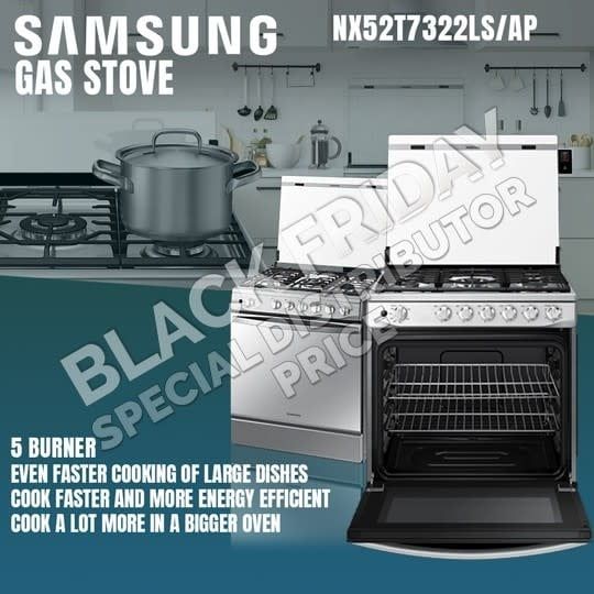 NX52T7322LS/AP SAMSUNG GAS STOVE -- 5 BURNER -- TOP A TOPP MODEL