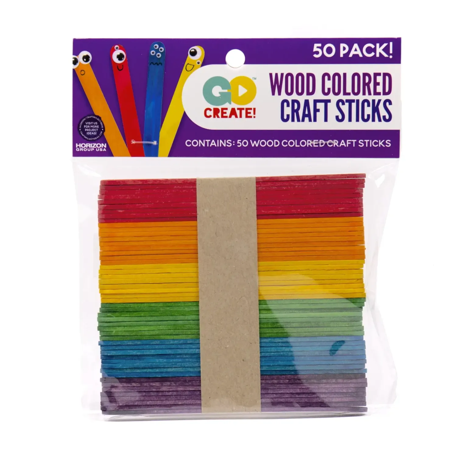 UC5029 A+ HOMEWORK JOMBO COLORED 1 CRAFT STICKS 50CT