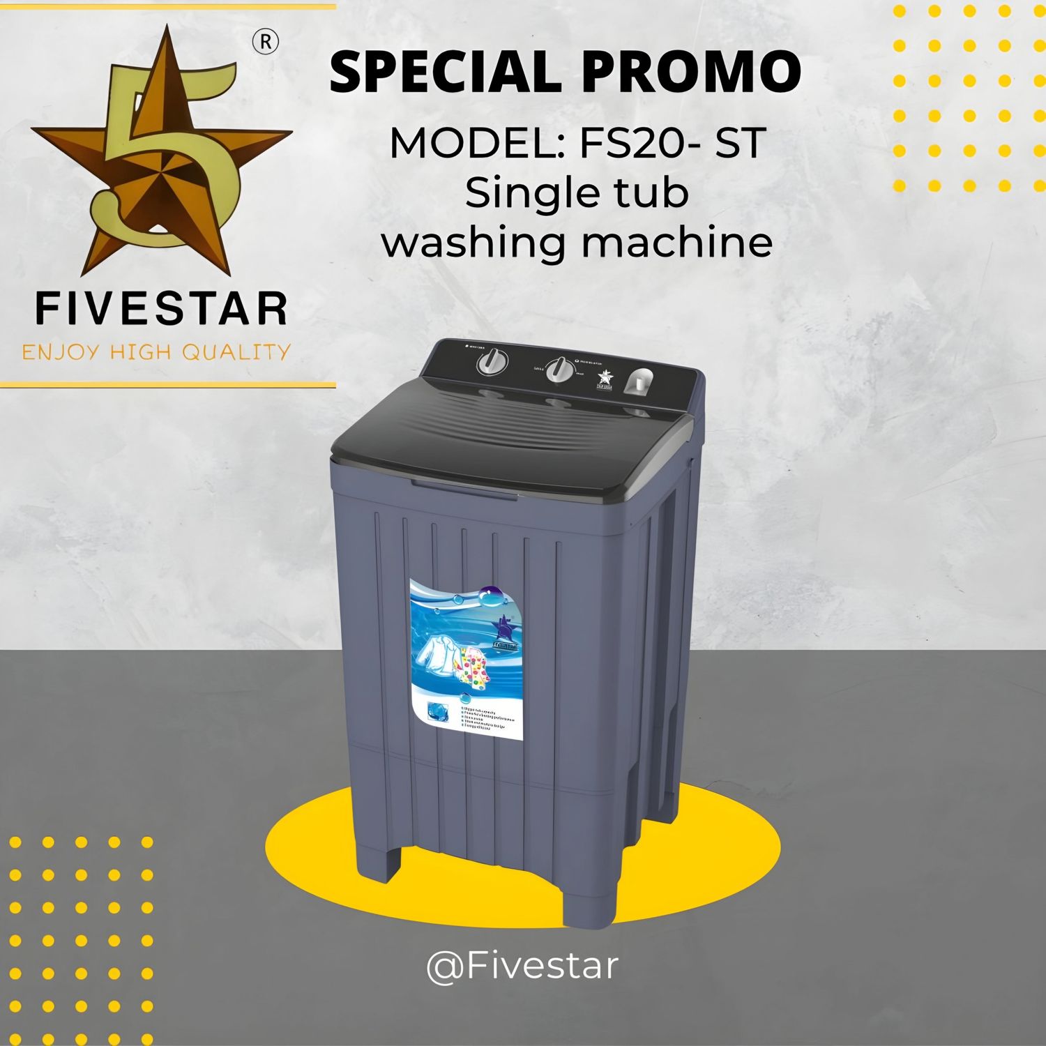 FS20-ST FIVESTAR SINGLE TUB WASHER