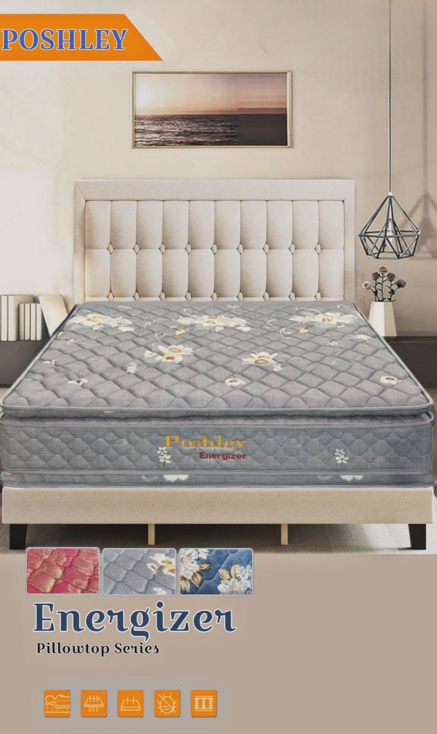 POSHLEY ENERGIZER QUEEN  PILLOW TOP MATTRESS