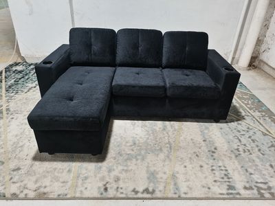 DL-1504-SF-L SHAPE SOFA (BLACK)