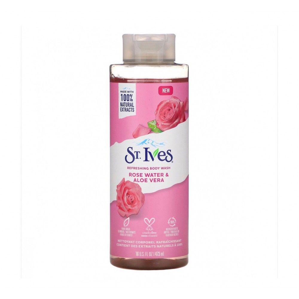 ST. IVES ROSE WATER &amp; ALOE VERA BODY WASH/SHOWER GEL 473ML