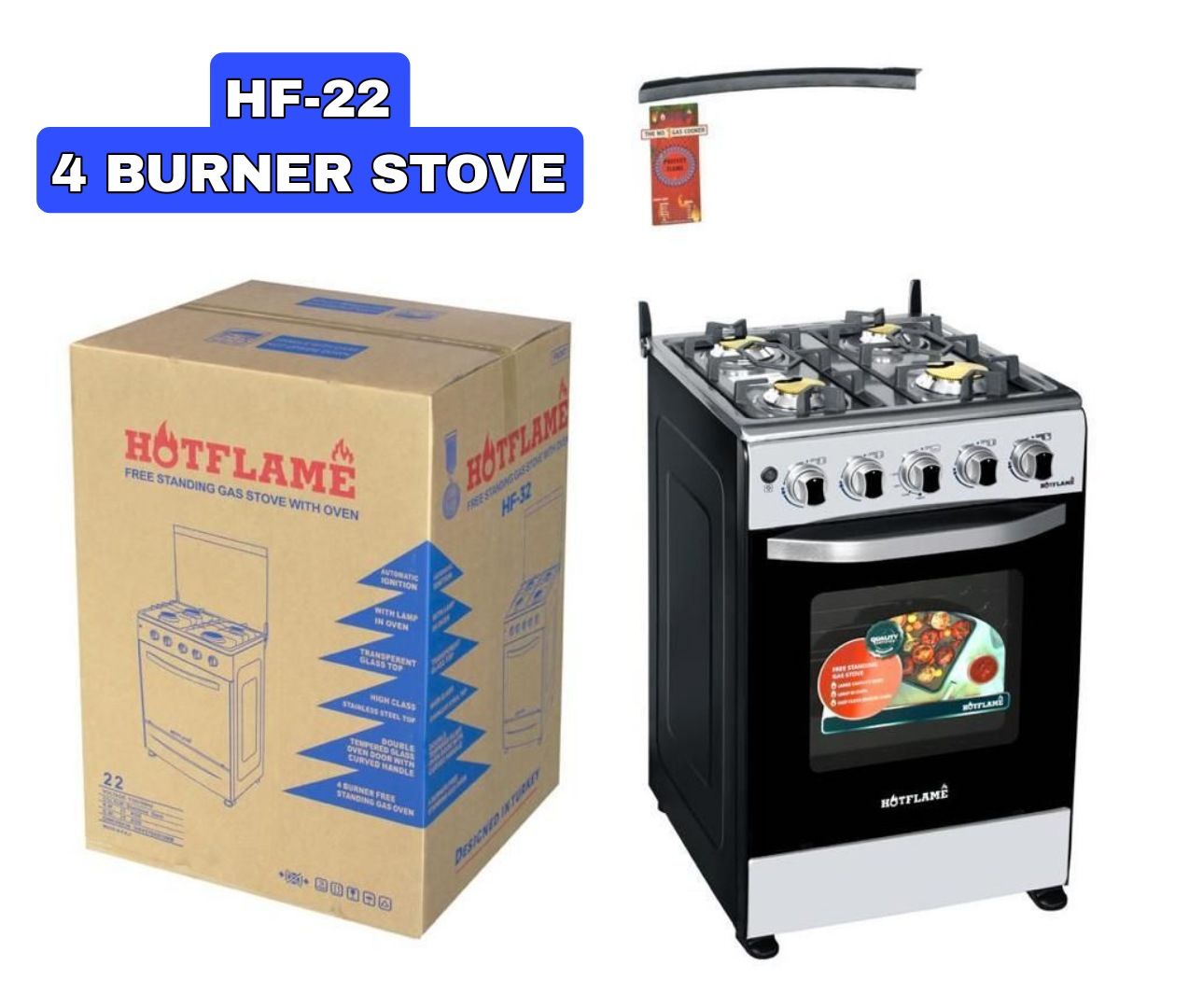 HF-22 HOTFLAME 4 BURNER GAS STOVE