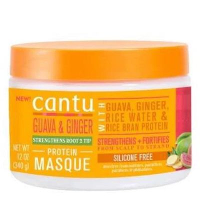 CANTU GUAVA &amp; GINGER STRENGTHENS ROOT 2 TIP PROTEIN MASQUE WITH GUAVA, GINGER, RICE WATER &amp; RICE PROTEIN (SILICONE-FREE) 340g
