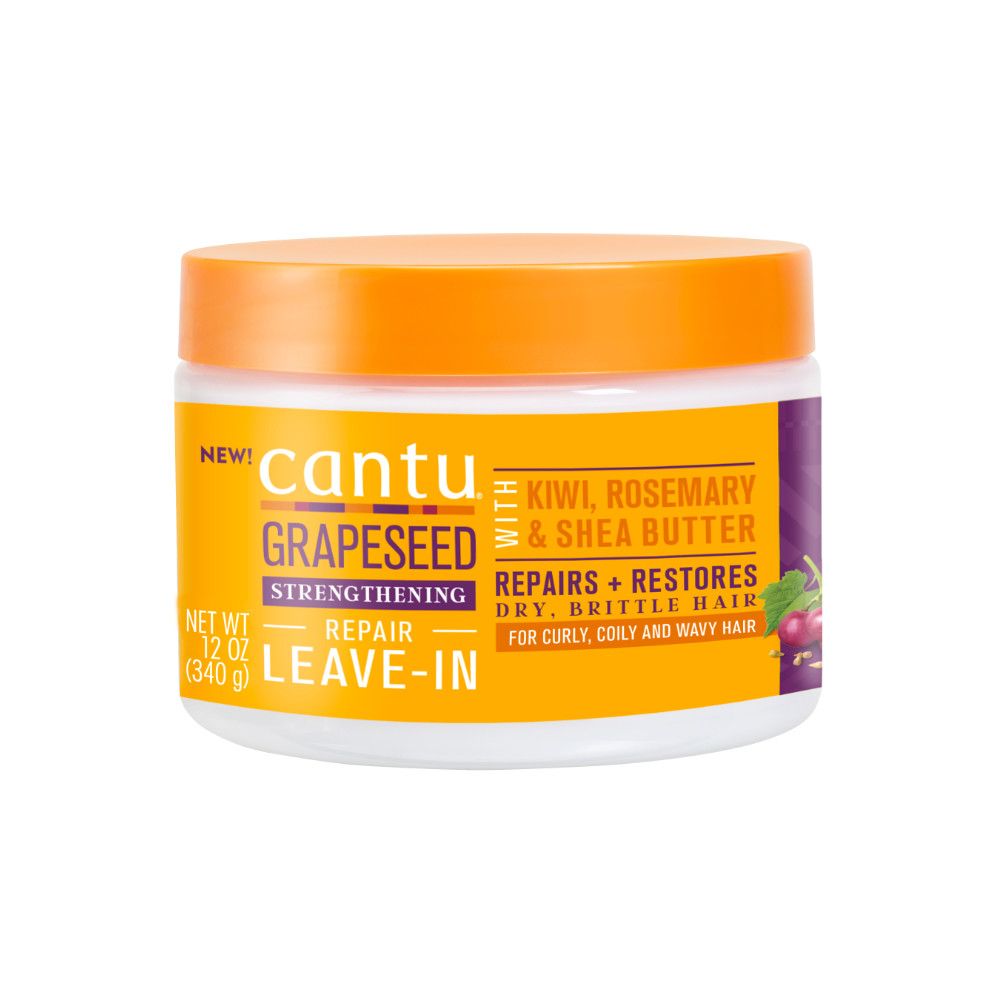 CANTU GRAPESEED STRENGTHENING REPAIR LEAVE-IN WITH KIWI, ROSEMARY &amp; SHREA BUTTER  (MINERAL OIL FREE) 340g
