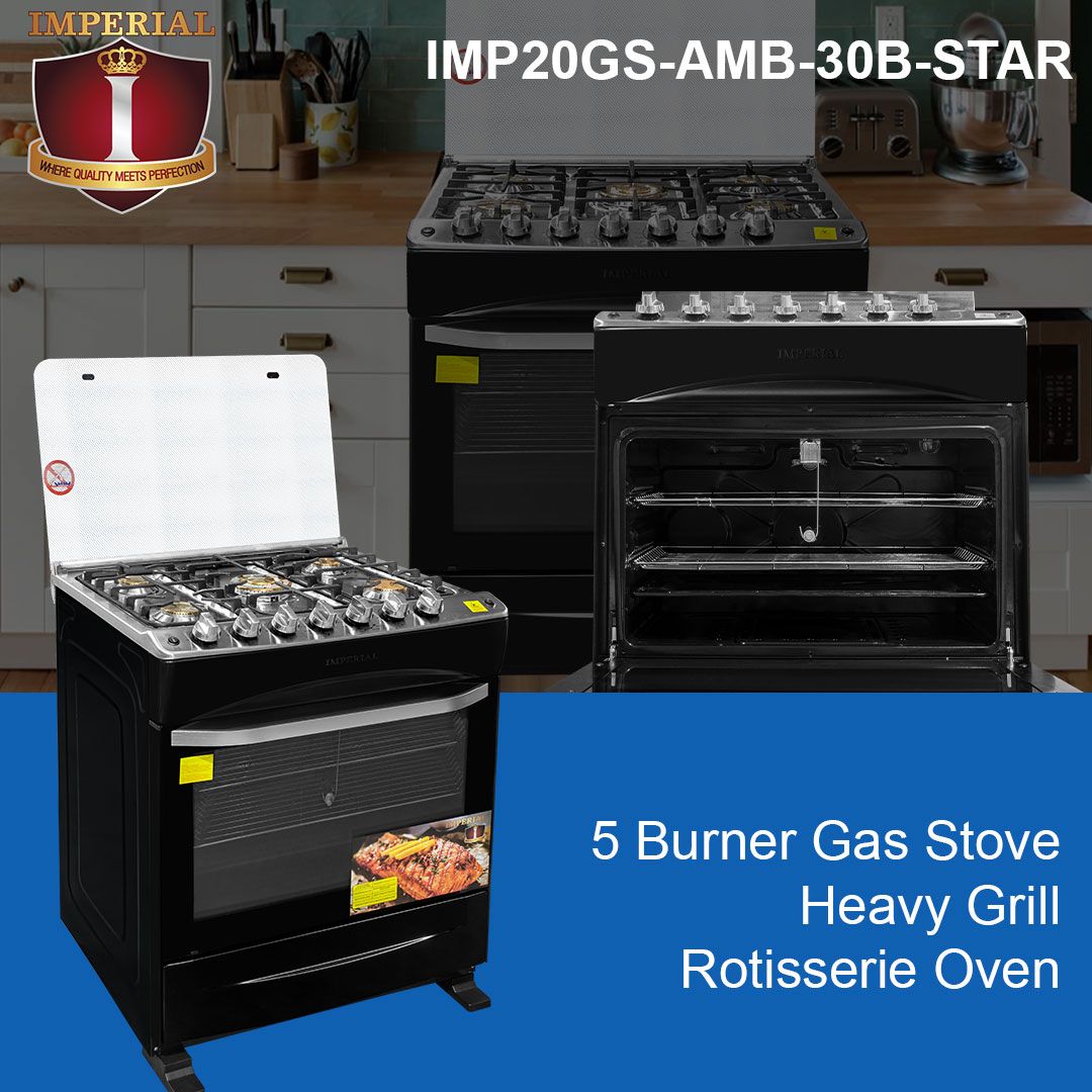 IMP30GS-AMB30S-STAR IMPERIAL SILVER-BERY BERY HEAVY DUTY 5 BURNER STOVE 31&quot;
