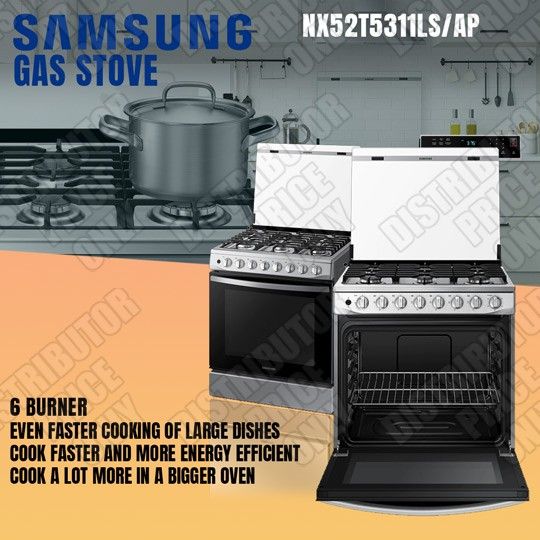 NX52T5311LS/AP SAMSUNG STOVE 6 BURNER STYLISH MODEL