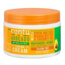 CANTU AVOCADO HYDRATING CURLING CREAM WITH SHRA BUTTER, MANGO BUTTER &amp; COCOUNT OIL (SILICONE-FREE) 340g