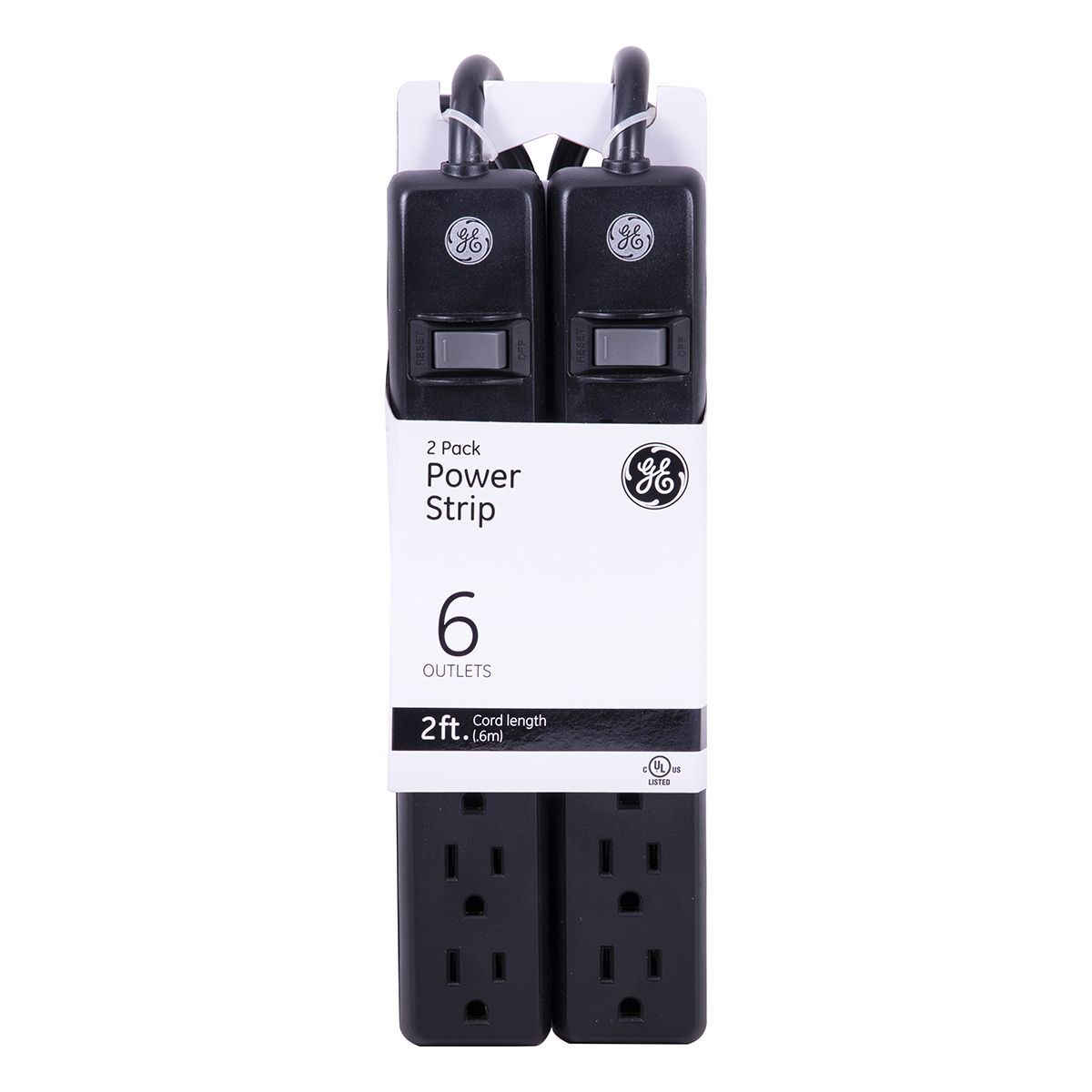 GE 2 PACK POWER STRIP 6 OUTLETS 44180