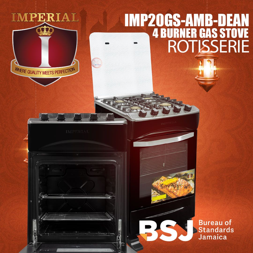 IMP20GS-AMB-DEAN-B IMPERIAL DEAN STOVE --BLK--SUPER HEAVY 4 BUR 20&quot;