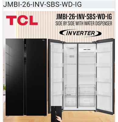 JMBI-26-INV-SBS-WD-IG TCL INVERTER BLACK MIRROR -- HUGE SIDE BY SIDE -- INOX GREY -- WATER