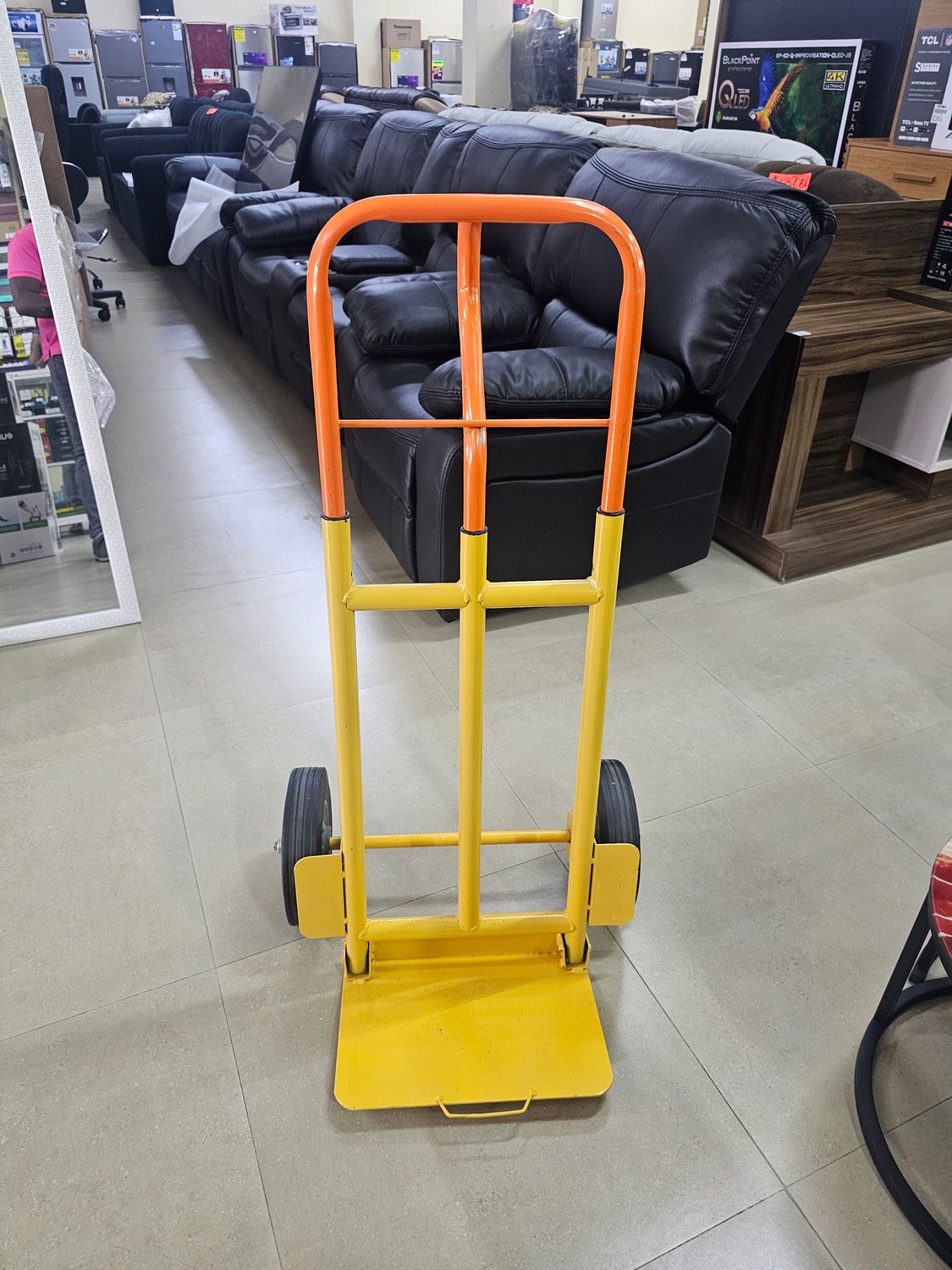 HEAVY DUTY METAL TROLLEY YELLOW