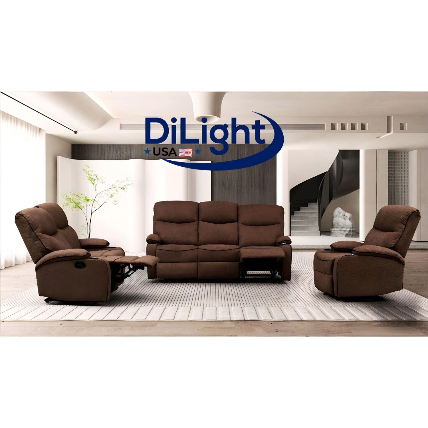 DL-CRUSHY-COMFORT321  SOFA (CHOCOLATE BROWN)