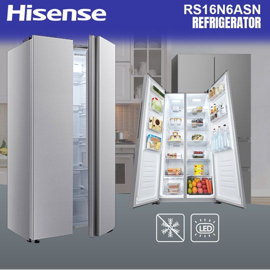 RS16N6ASN HISENSE SIDE BY SIDE --INVERTER--WATER DISP