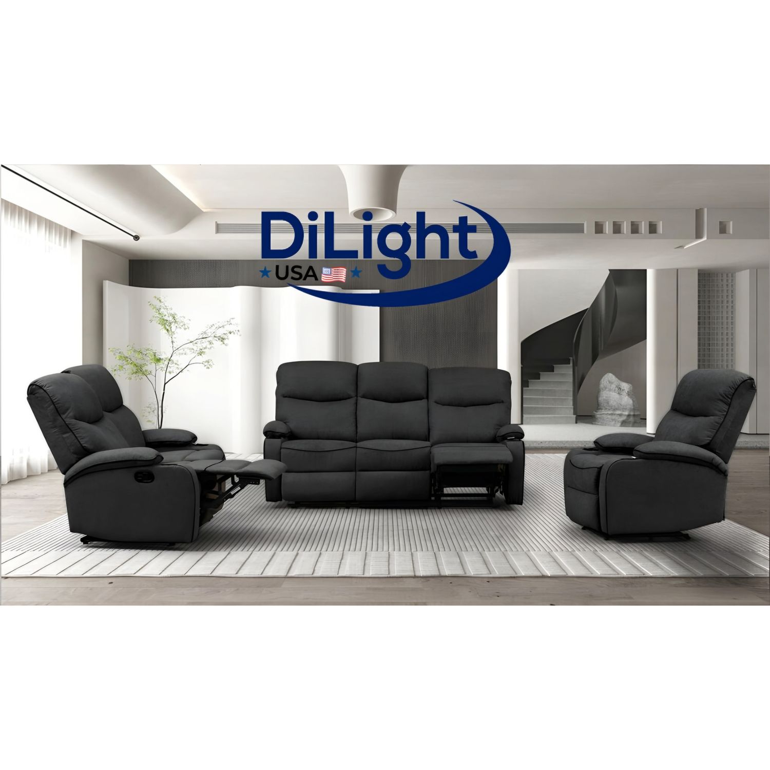 DL-CRUSHY-COMFORT321  SOFA ( BLACK)