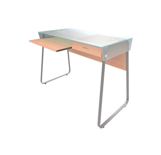 Xtech - Desk S Lvl XTF-CD197 - Glass-top computer desk - Color: Sycamore AM100XTK19 XTF-CD197
