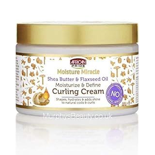 AFRICAN PRIDE MOISTURE MIRACLE SHAE BUTTER &amp; FLAXSEED OIL CURLING CREAM